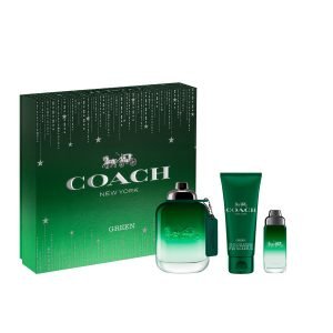 Coach Green (Gift Set) - 100ml EDTSpray + 15ml Mini + 100ml All-Over Shampoo Gel For Men